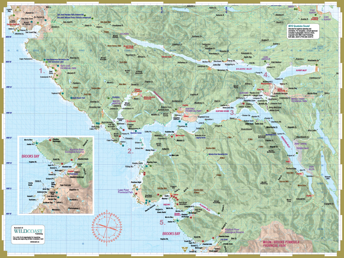 245 Quatsino/Brooks Bay Kayaking and Boating Map