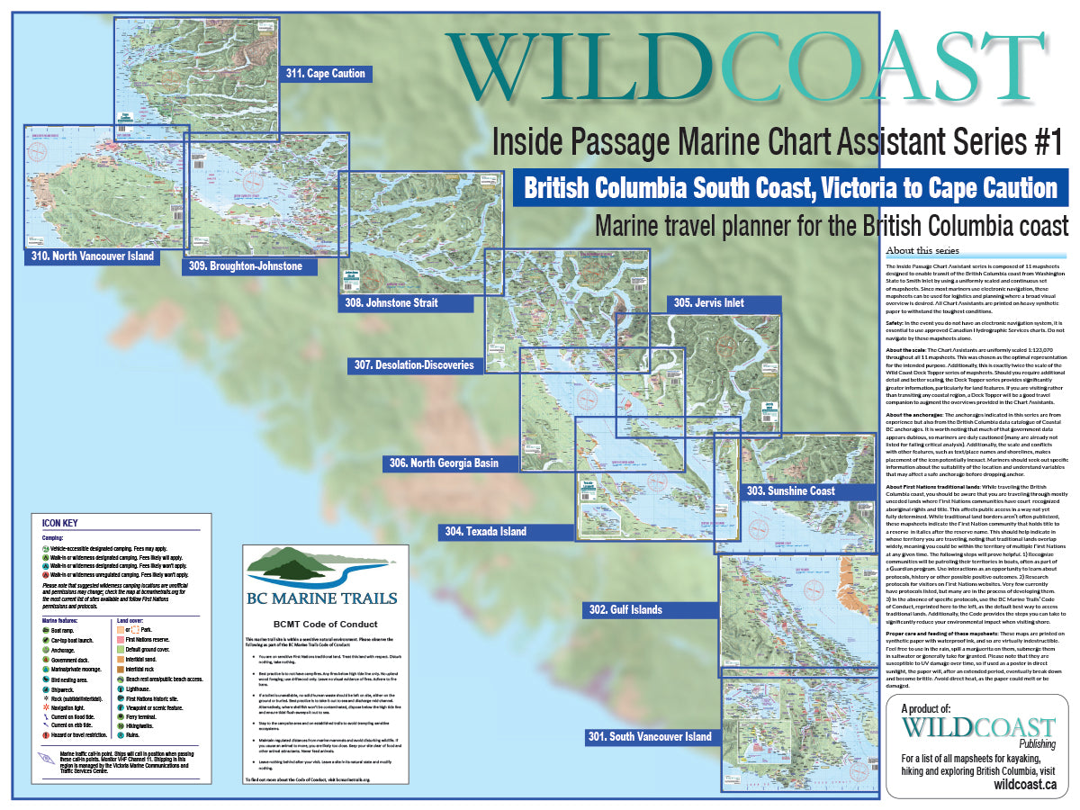 300 Inside Passage Marine Chart Assistant Series #1: British Columbia South Coast